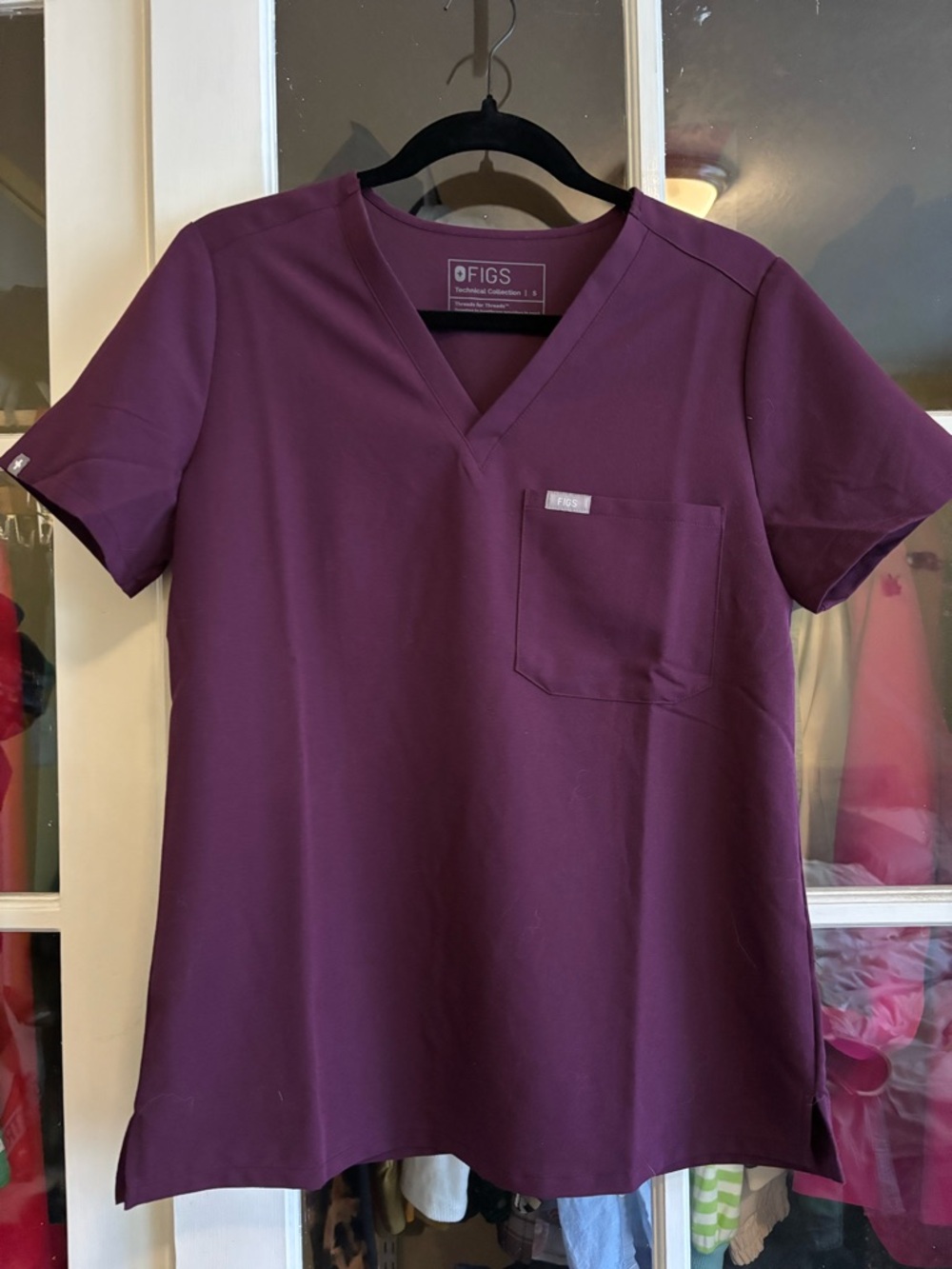 FIGS Catarina Scrub Top in Deep Purple